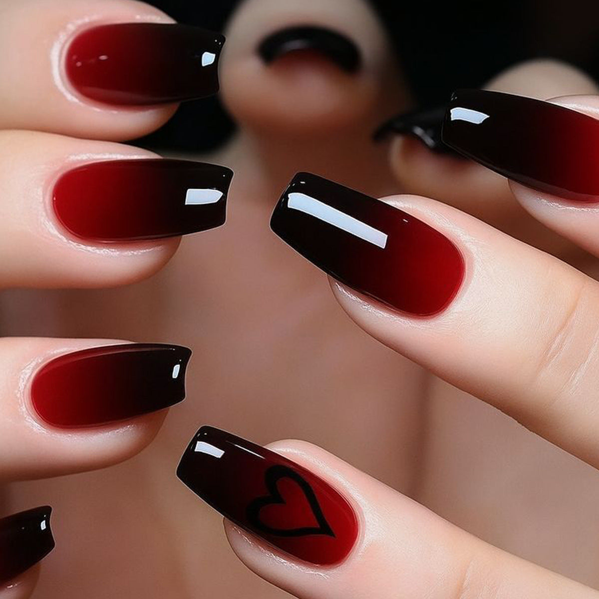 Elegante Ombre Stiletto Nagelkunstverlängerungen Brehn