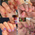 Künstlerisches Marmor-Effekt Press-On Nagelset Brehn