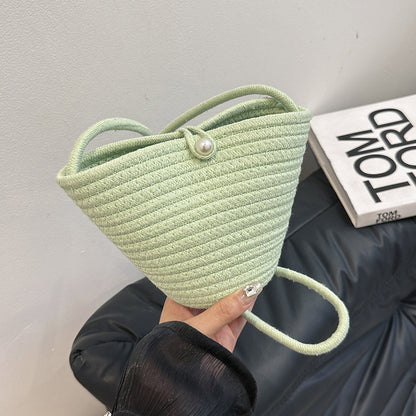 Woven Pearl Akzent Handtasche