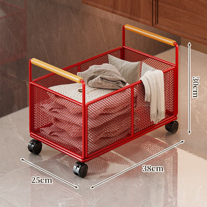 Kompaktes Mesh-Rolllager mit Holzgriffen