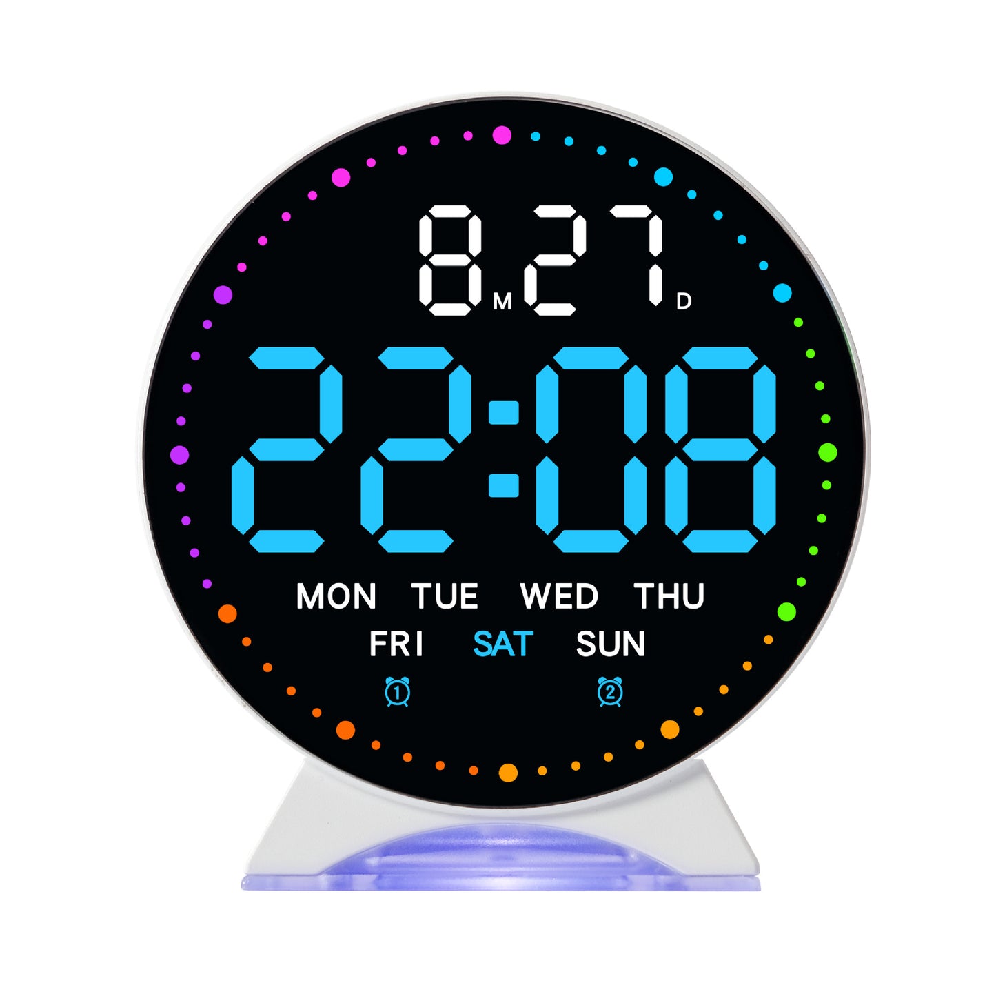 Digitaler Alarmwecker mit farbiger LED-Anzeige Brehn