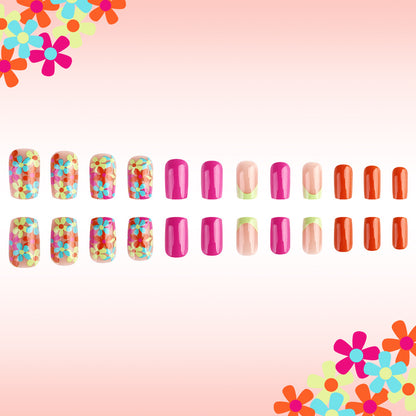 Spaß Floral Press-On Nagelkunst Brehn