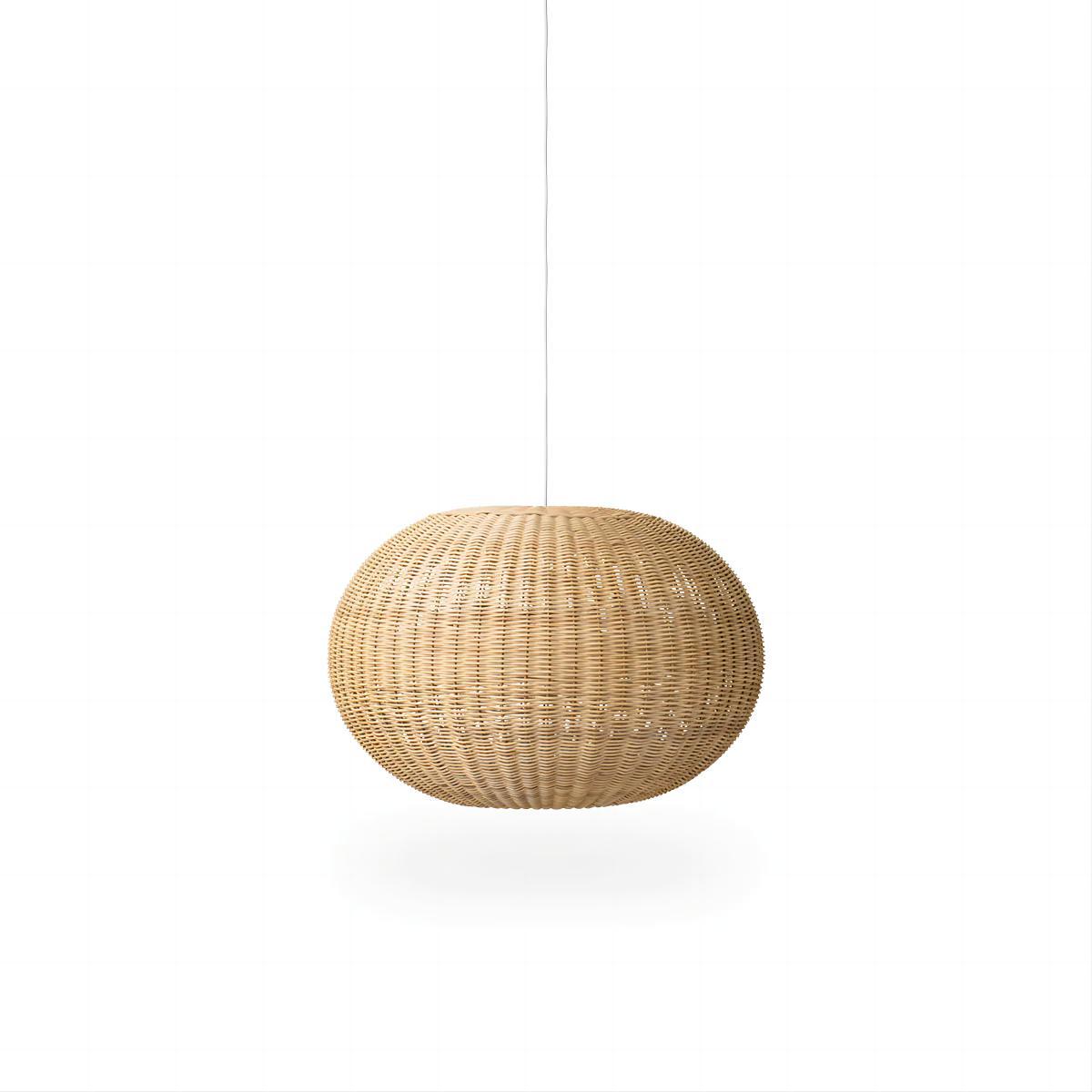 Stilvolle Pendelleuchte aus handgewebtem Naturmaterial Brehn