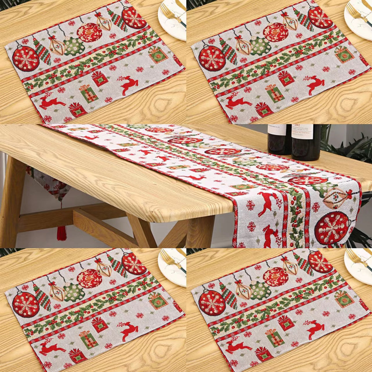 Festliche Tischdecke mit Weihnachtsbaum-Motiv Brehn