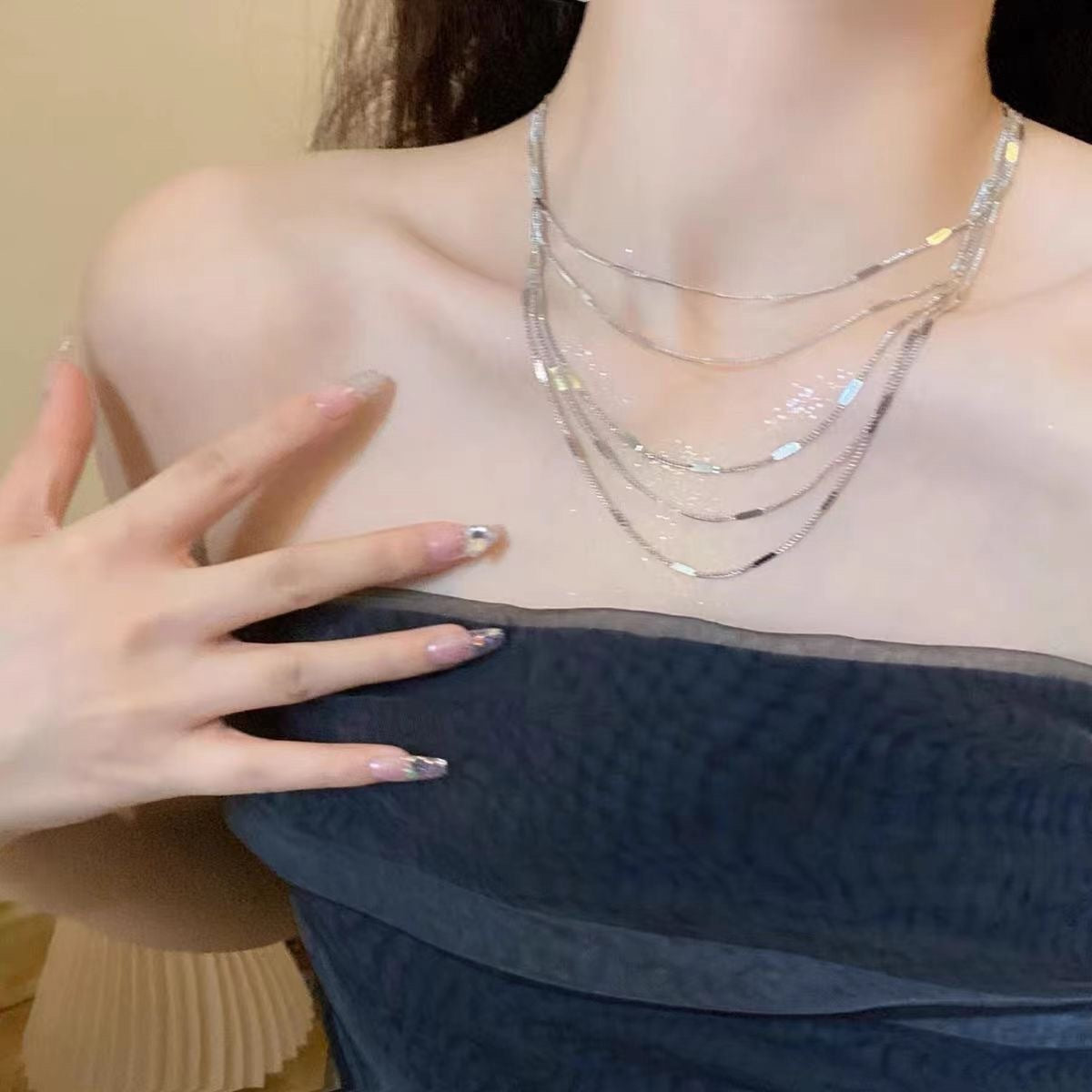 Schichtene Silberkette Necklace Brehn