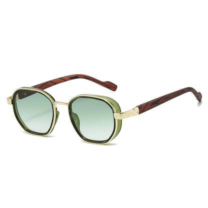 Geometrische rahmenlose Sonnenbrille mit luxuriösen goldenen Akzenten Brehn