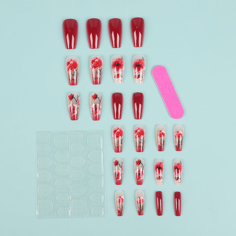 Kunstnägel Set mit floralem Design Brehn