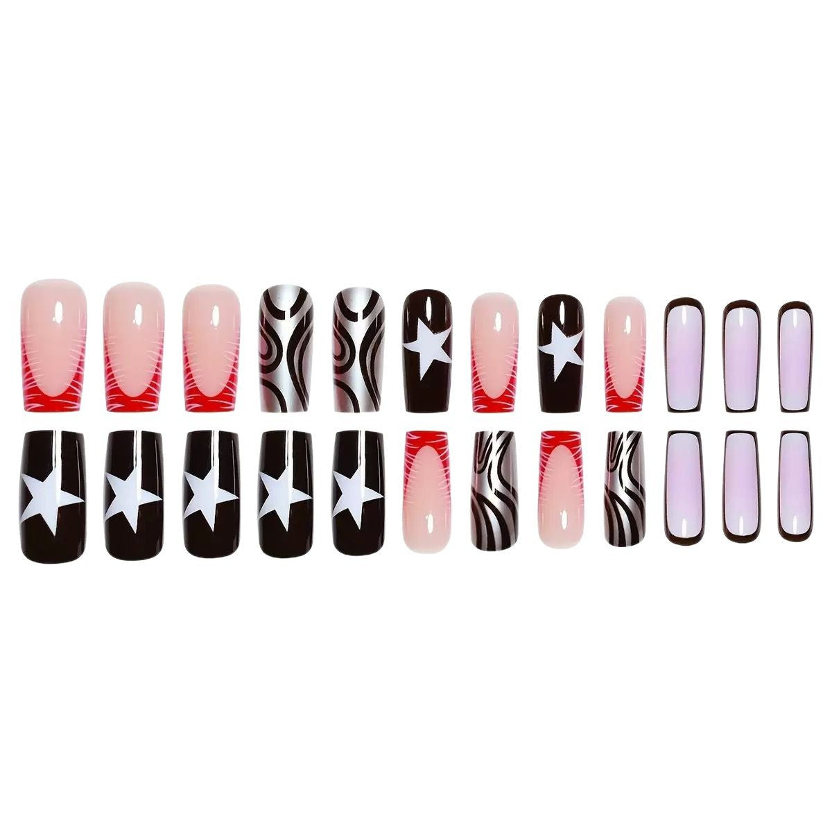 Grafisches Künstlerisches Press-On Nagelset Brehn