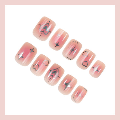 Kunstnagelset mit liebevollen Herz- und Sternenmotiven Brehn