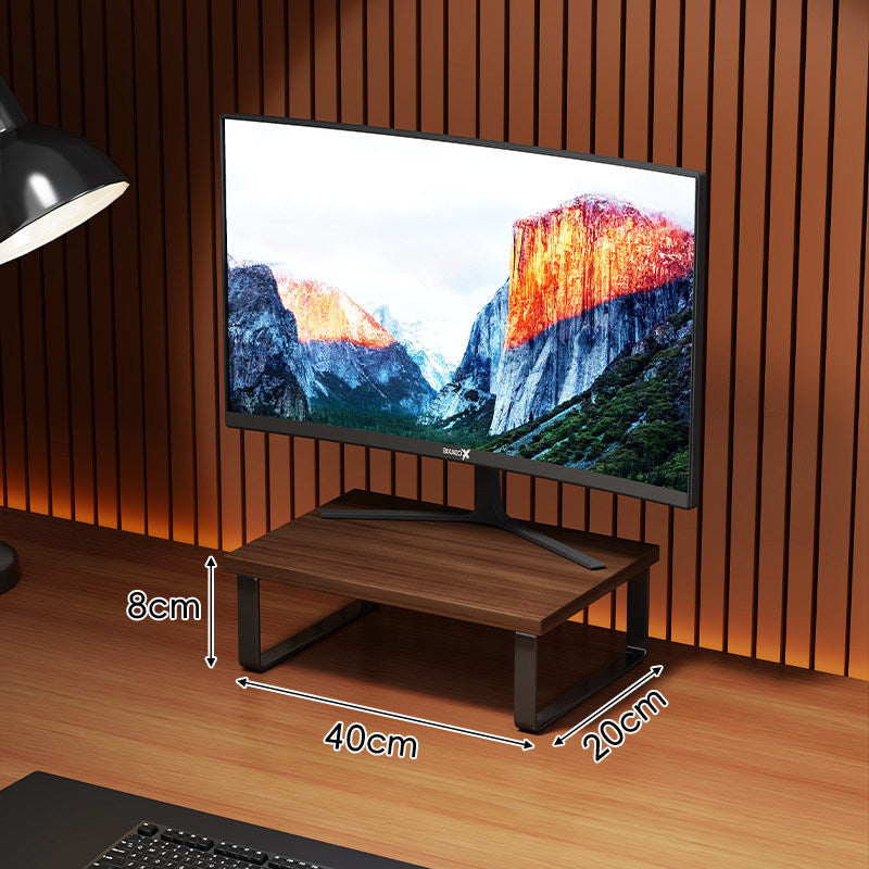 Erhöhter Holzoberfläche Metall Monitorständer mit Unterlage-Regal