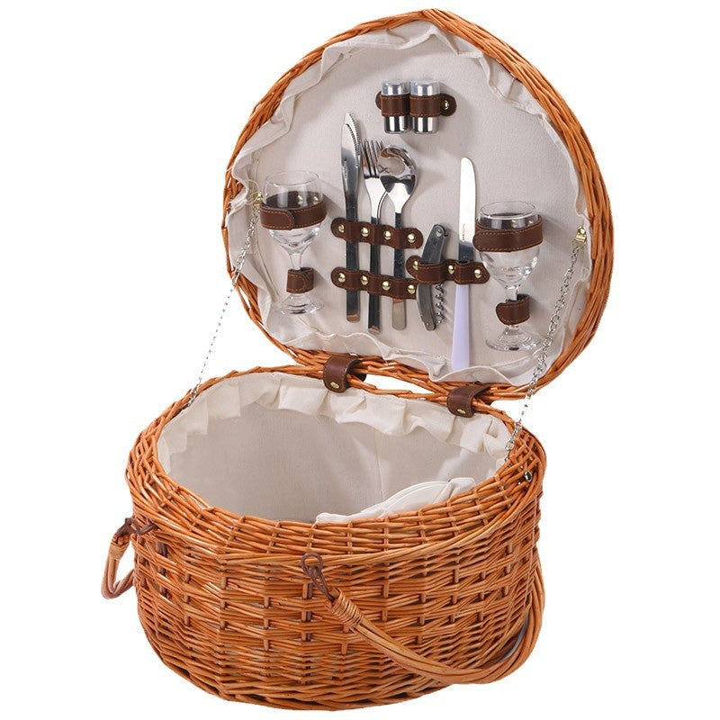 Damen Handgefertigter Korb mit praktischem Deckel Brehn
