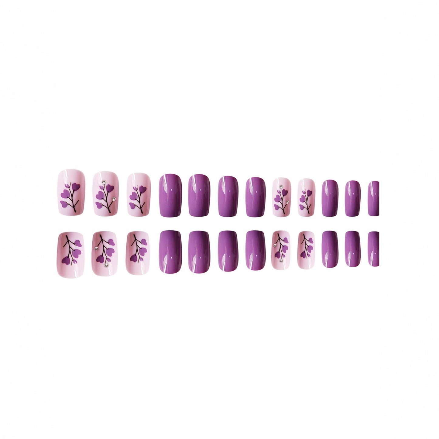 Floral Print Press-On Nagelkunst Brehn