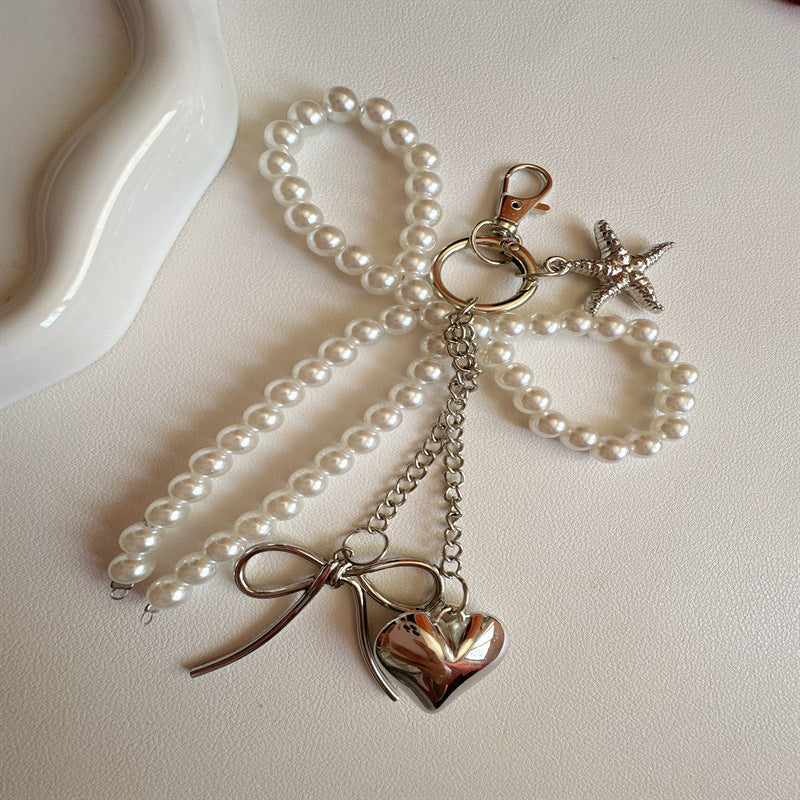 Elegante Perlen Charm Schlüsselanhänger Brehn