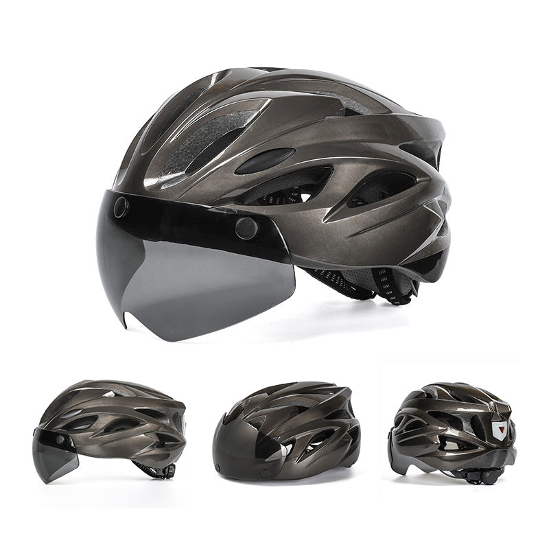 Aerodynamischer Fahrradhelm mit integriertem Visier Brehn