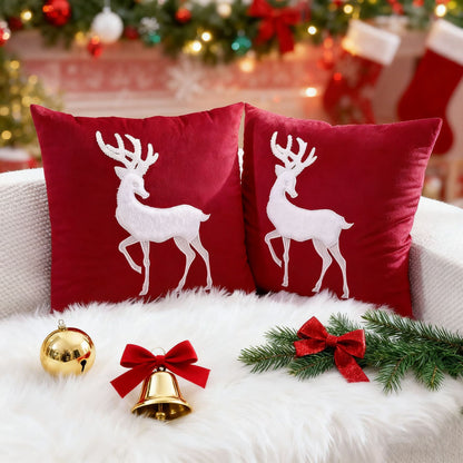 Dekoratives Weihnachts-Wurfkissen mit Hirschsilhouette