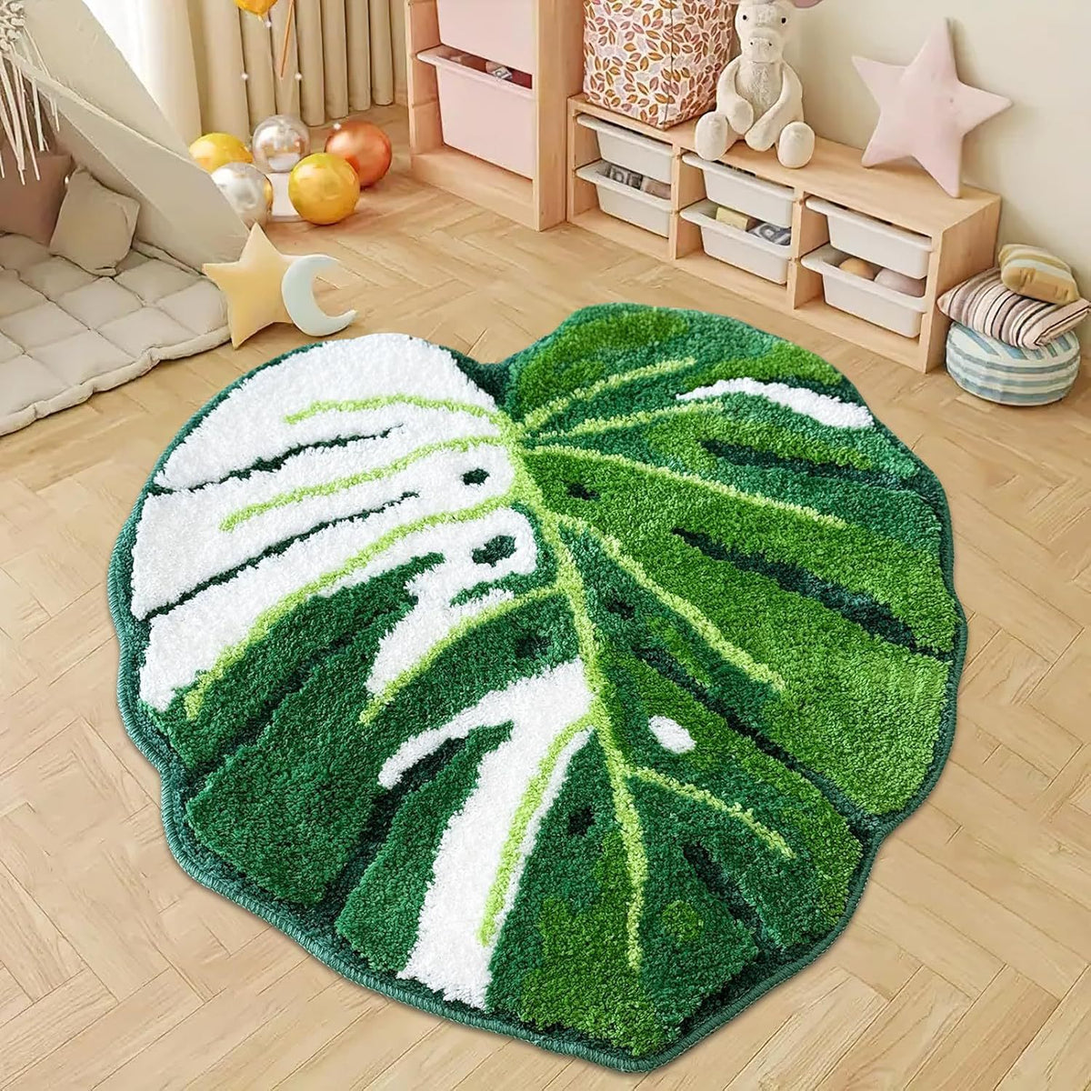 Monstera-Blatt-förmiger Teppich Brehn
