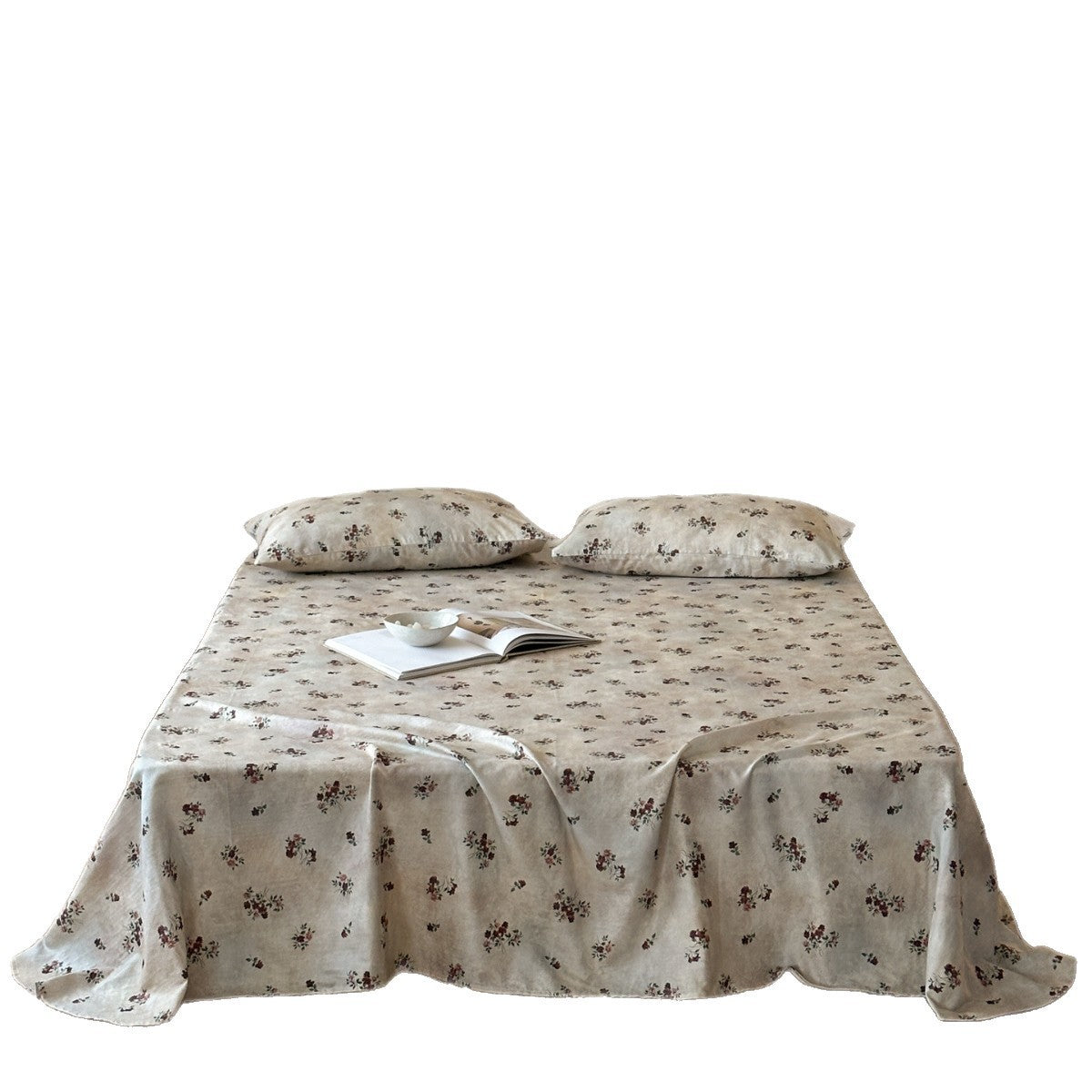 Gegerbete Leinenmischung Floral Bettüberwurf und Kissenbezug Set