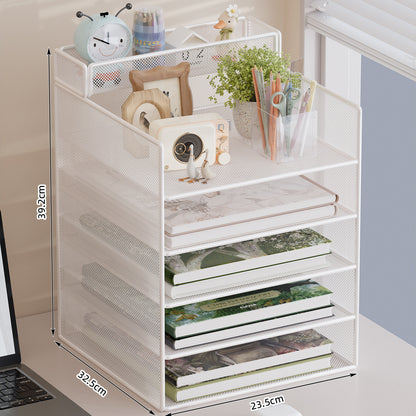 Mehrstufiger Mesh-Desktop-Organizer mit Dokumentenhaltern Brehn