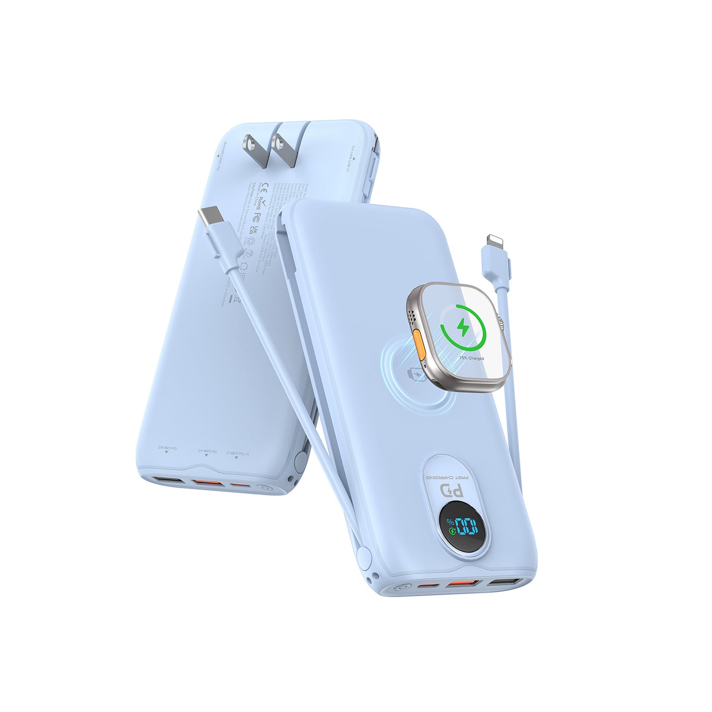 Powerbank mit Kabelloser Ladefunktion und Hochleistungsfähiger Schnellladung Brehn