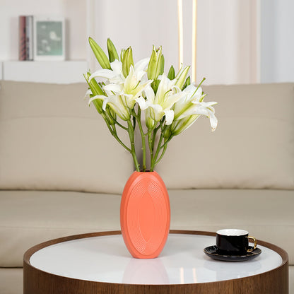 Texturierte ovale dekorative Vase Brehn