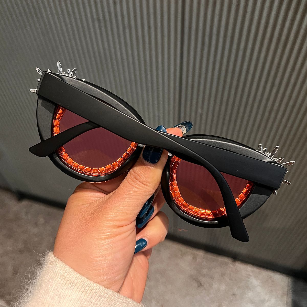 Damen Sonnenbrille mit funkelnder Kristallverzierung Brehn