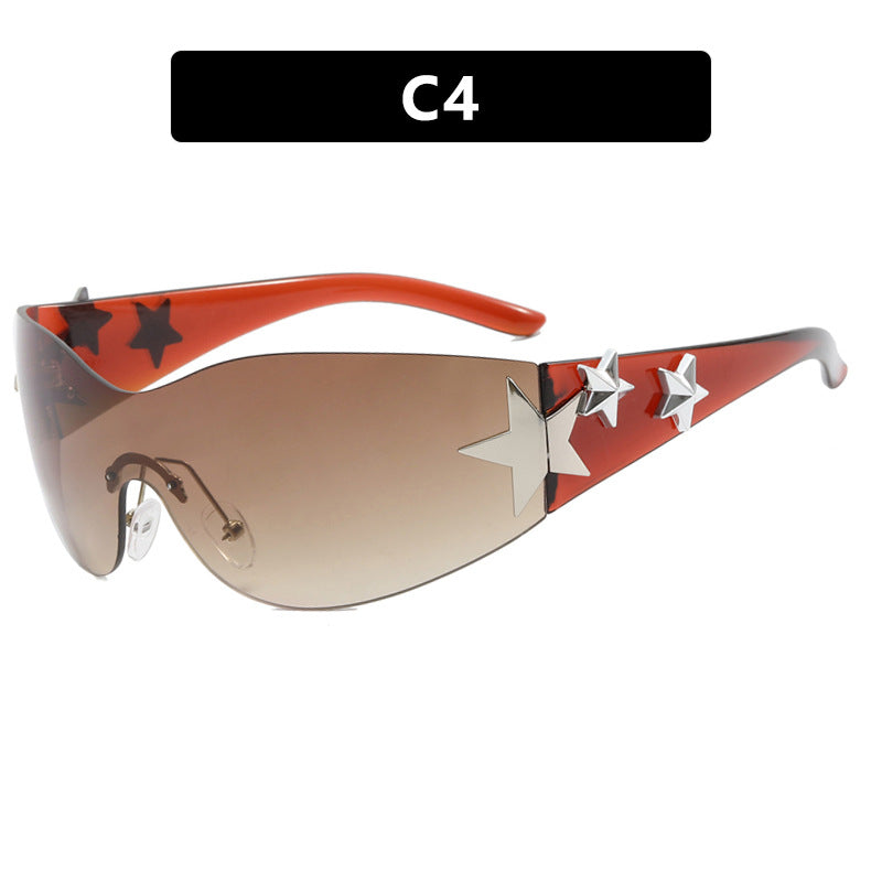 Damen trendige Sonnenbrille mit einzigartigem Sternen-Design Brehn