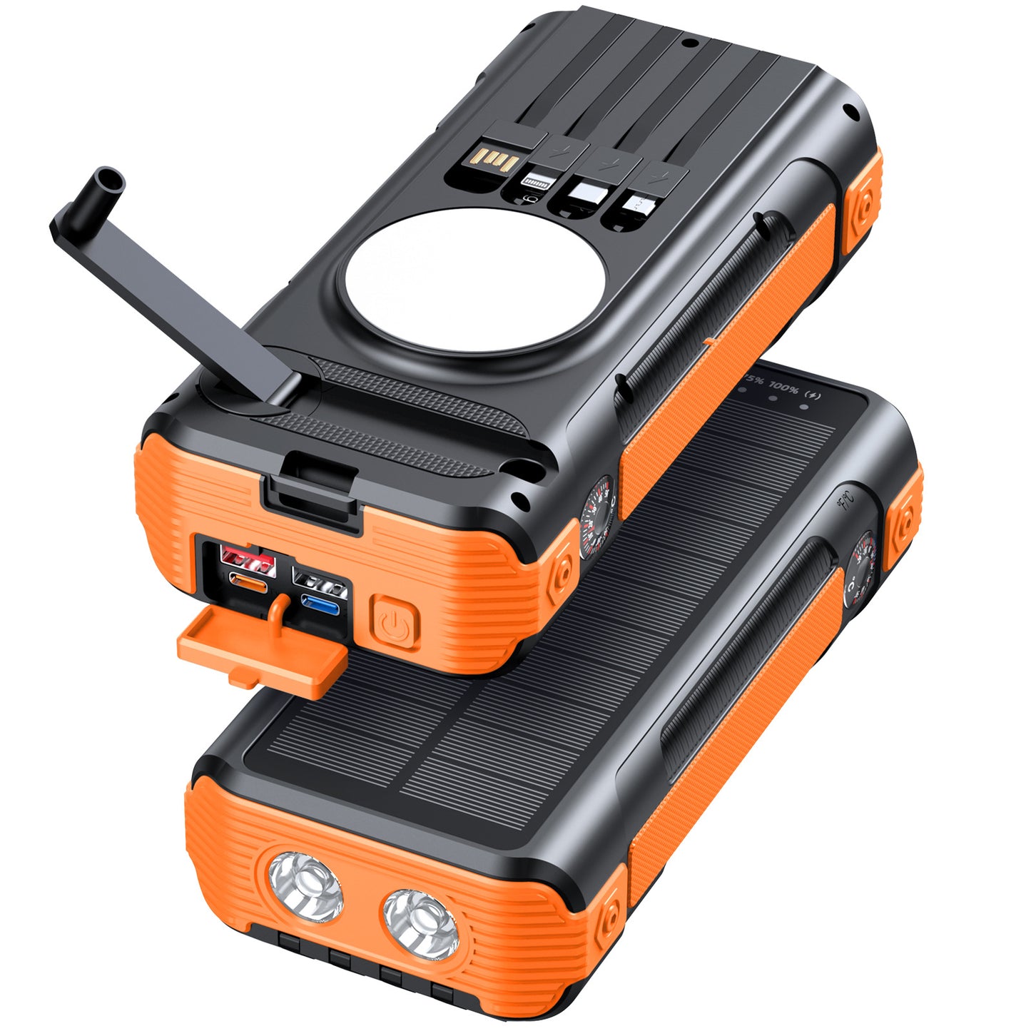 Multifunktionale Solar Powerbank mit LED-Anzeige Brehn