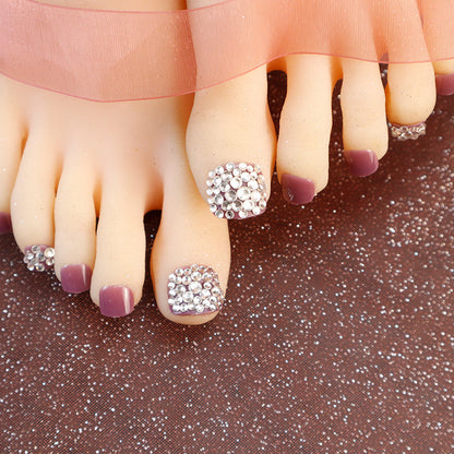 Glamouröse Strass Press-On Zehennagel Set Brehn