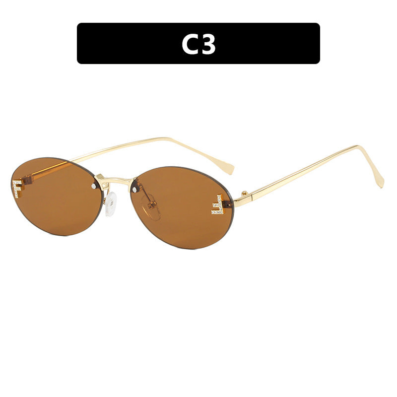 Damen modische Sonnenbrille mit eleganten, runden Gläsern und filigranem Metallrahmen Brehn