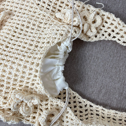 Handgeknüpfte Umhängetasche mit Blumenmuster Brehn
