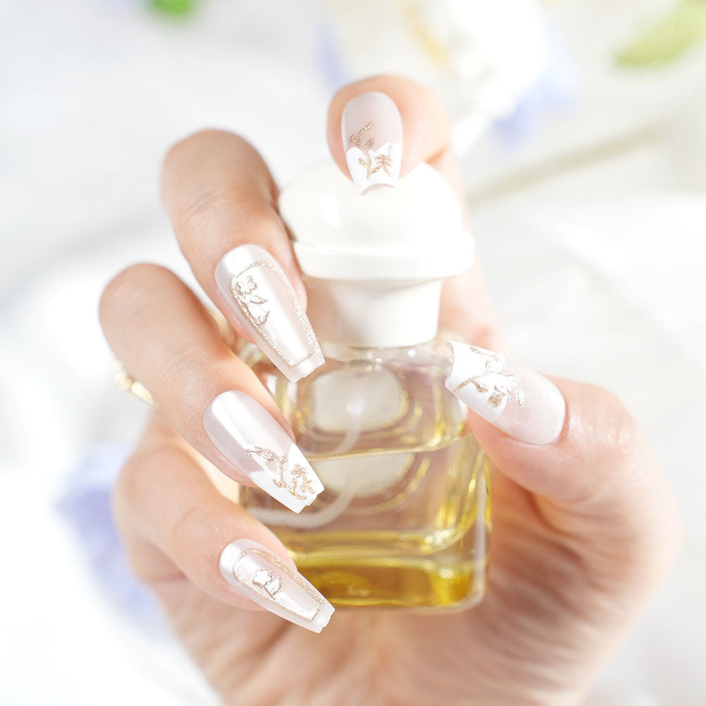 Blumenmuster Press-On Nagelset Brehn