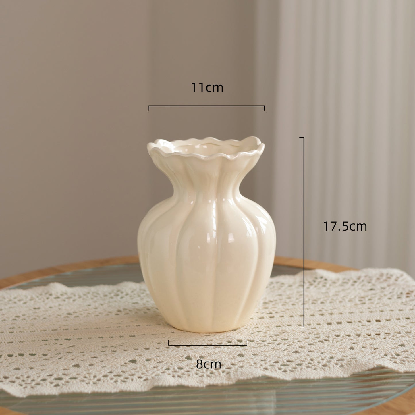 Elegante Ausgestellte Keramikblume Vase