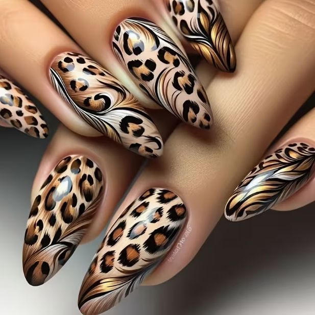 Premium Künstlerische Leopard Druck Nagel Verbesserungen Brehn