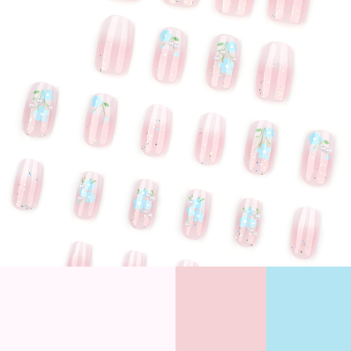 Kunstvolle Nagelverlängerungen mit blumigem Design Brehn