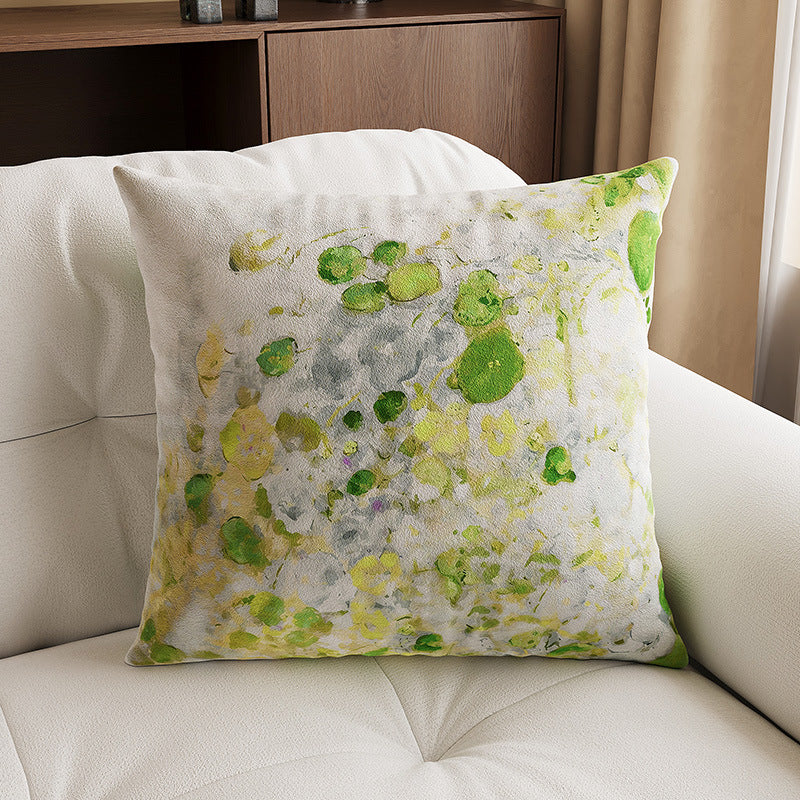 Abstract Textured Impressionist Velvet Throw Pillow Cover
