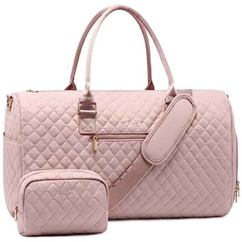 Quilted Weekender Duffle Bag Brehn