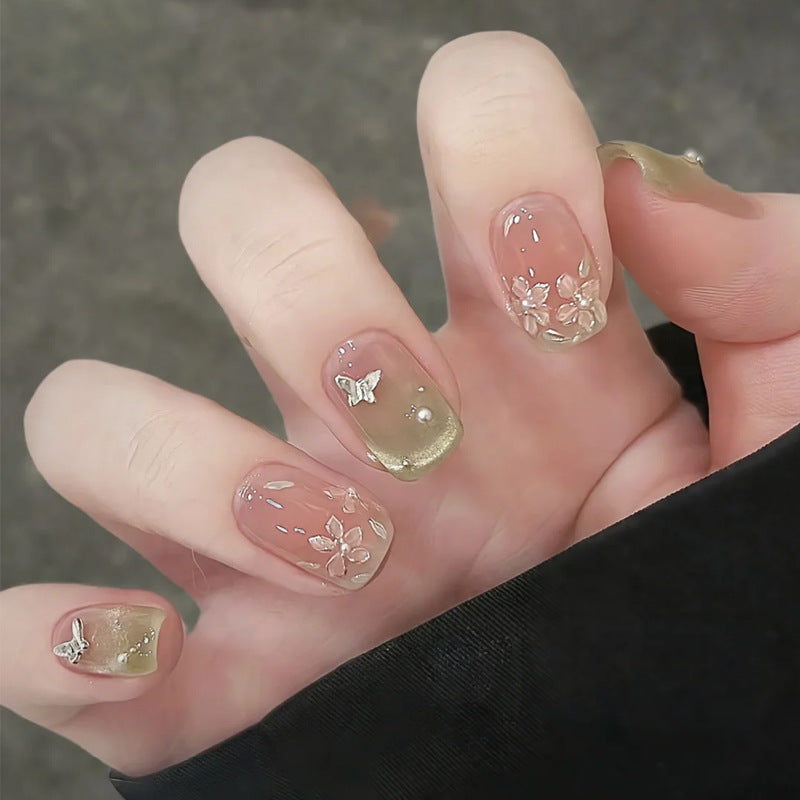 Floral Butterfly Press-On Nagelkunst Brehn