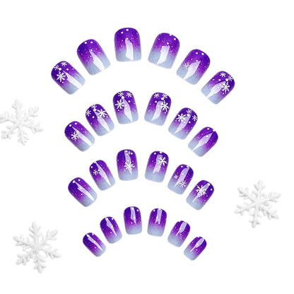 Glitzernde Ombre Schneeflocke Nagelkunst Brehn