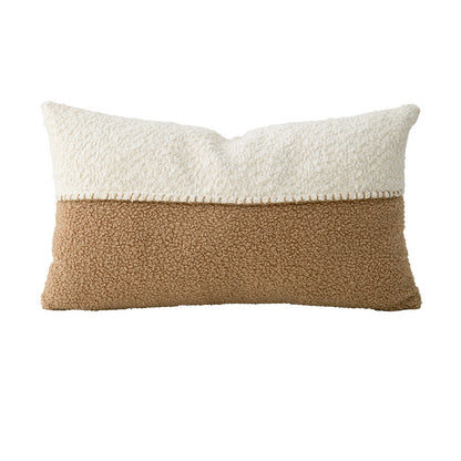 Dekoratives Bouclé-Kissen mit Teddy-Fleece-Struktur und Ziernaht Brehn
