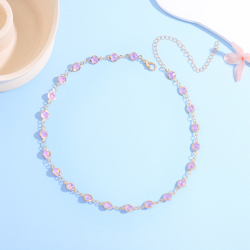 Funkelnde Kristall Choker Halskette Brehn