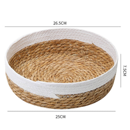Unisex runder Aufbewahrungskorb mit eleganter Textileinfassung Brehn