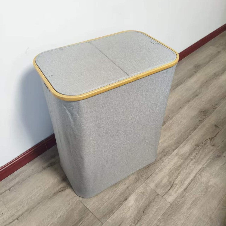 Wäschetrennsystem mit Bambusdeckel und Mehreren Fächern Brehn