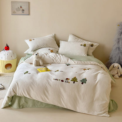 Bettwäsche-Set mit bestickten Cupcake-Motiven und weicher Baumwollmischung