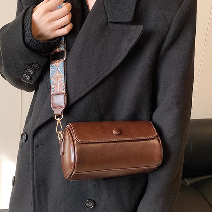 Retro Leder Crossbody Tasche Brehn
