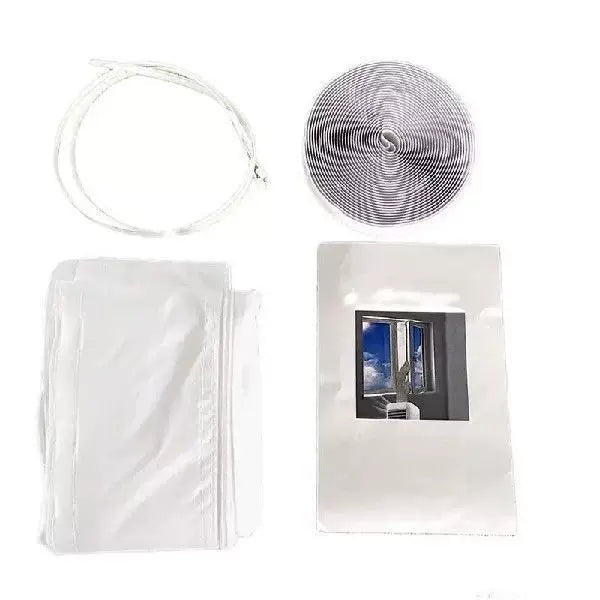 Unisex Einheitsgröße verstellbare Fensterbelüftungsadapter-Kit für tragbare Klimaanlagen mit Reißverschluss-Stoffpanel und Klebeband mit Haken und Schleife Brehn