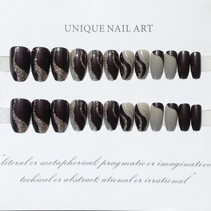 Funkelndes Gradient Press-On Nail Set