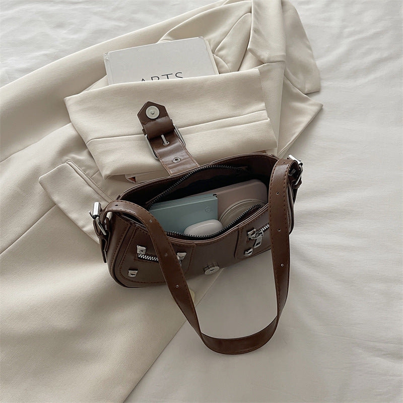 Stylische Nieten Denim-Handtasche