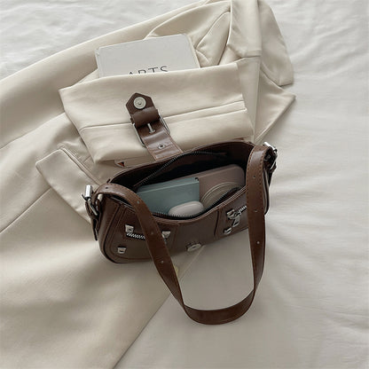 Stylische Nieten Denim-Handtasche