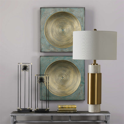 Moderne dekorative Tischlampe mit Marmorfuß