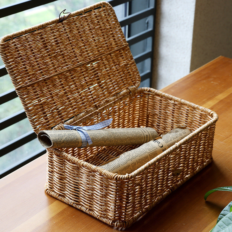 Handgefertigte natürliche Rattan-Aufbewahrungsbox Brehn
